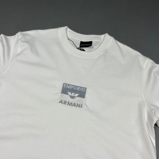 Emporio Armani %100 Pamuklu Bisiklet Yaka T-Shirt