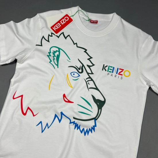 Kenzo %100 Pamuklu Bisiklet Yaka T-Shirt