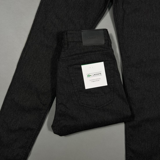 Lacoste Reguler Fit Kırcıllı Kumaş Siyah Jeans