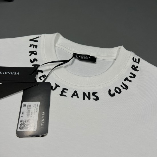 Versace %100 Pamuklu Bisiklet Yaka T-Shirt
